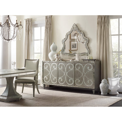 Sanctuary Buffet by Hooker Furniture in epoque. Made from oak veneers, resin, mirror in a modern style.