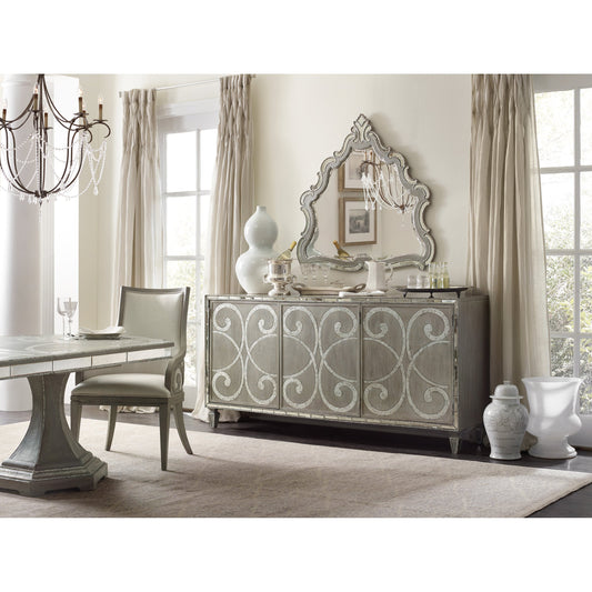 Sanctuary Buffet by Hooker Furniture in epoque. Made from oak veneers, resin, mirror in a modern style.