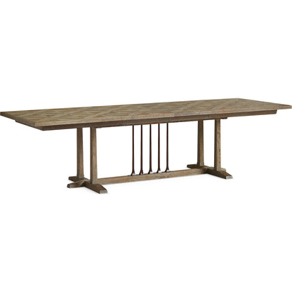 Family Gathering Dining Table by Caracole in ash, chocolate bronze. Made from birch, metal, thick ash in a unique style.