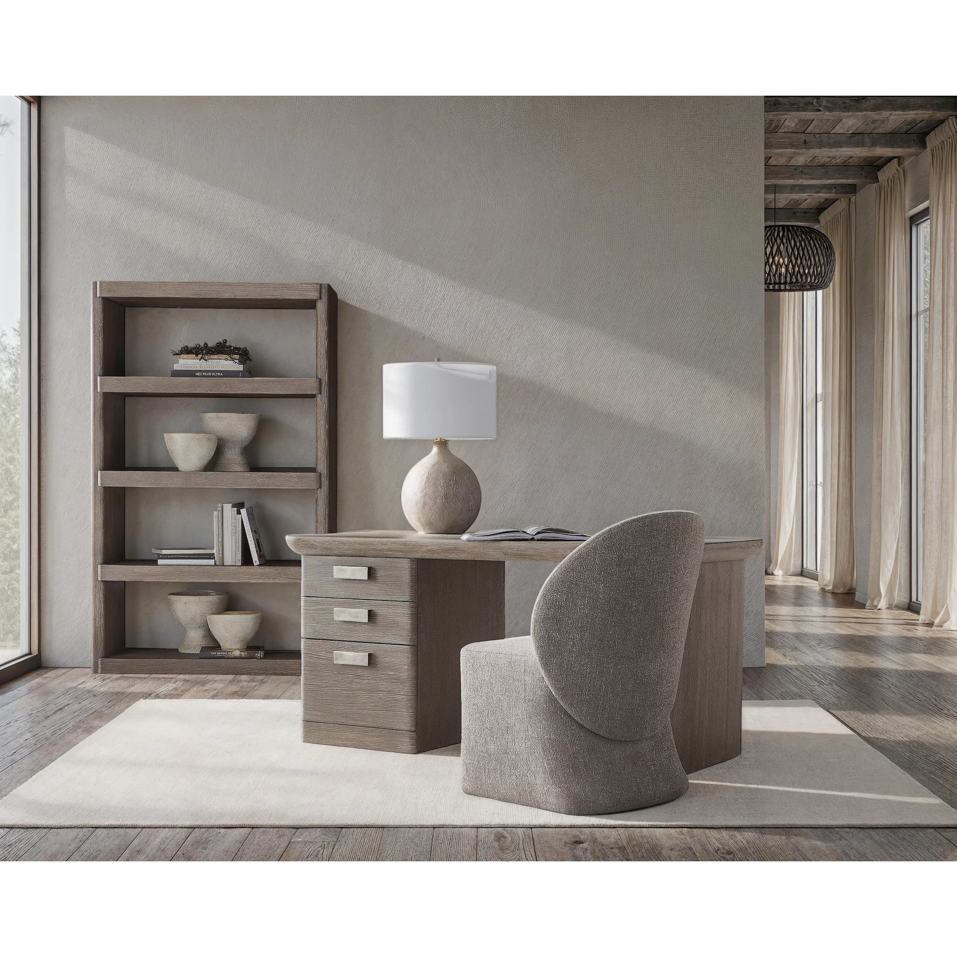 Monolith Etagere by Bernhardt in brown. Made from wood in a unique style.