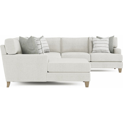 Mila 5-PIECE Left Facing Fabric Sectional by Bernhardt in white. Made from fabric in a unique style.