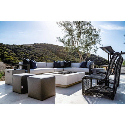 Redondo Outdoor Sectional by Sunset West in slate. Made from aluminum in a modern style.