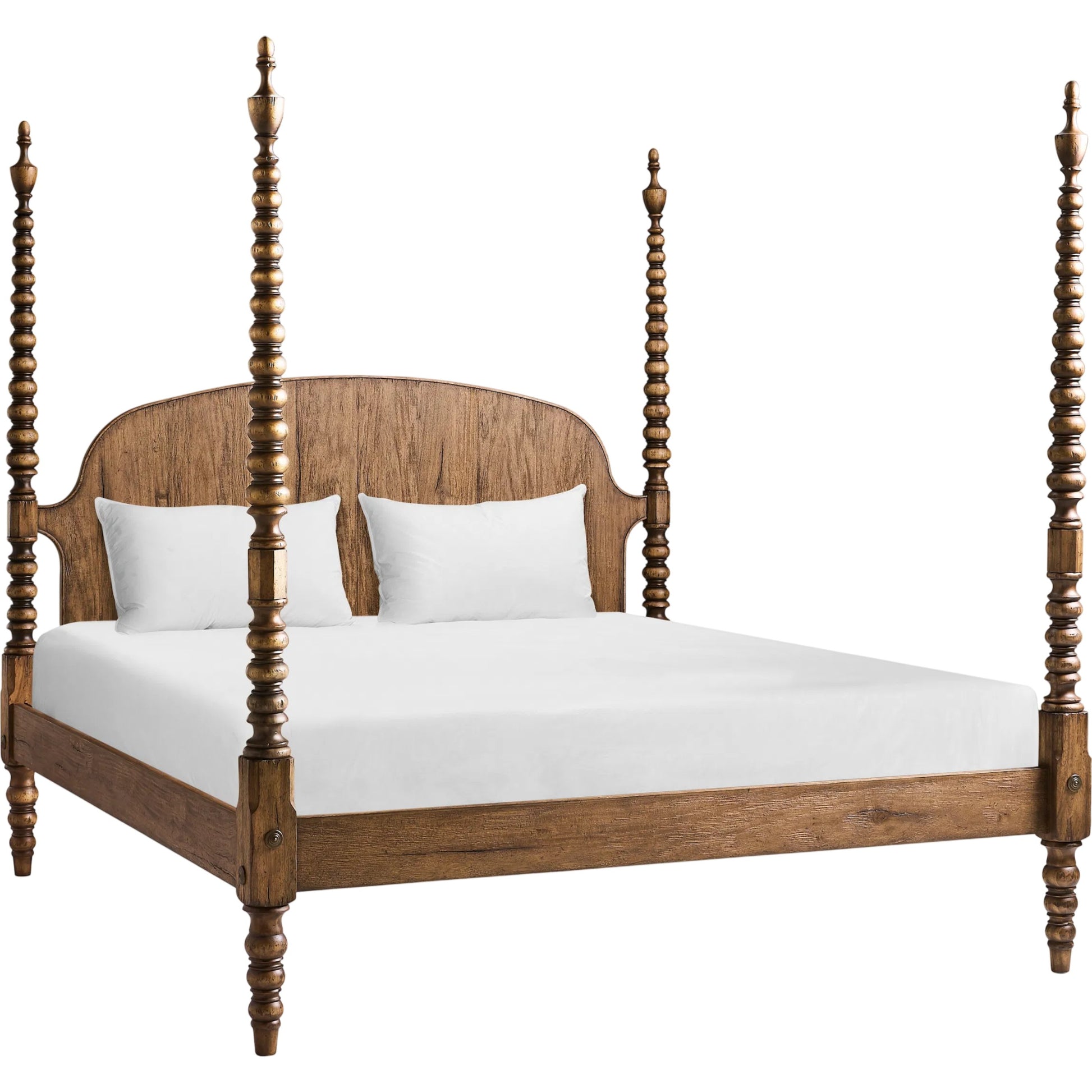 Tamarisk Poster Bed by Jonathan Charles in medium spain walnut. Made from main acacia in a unique style.