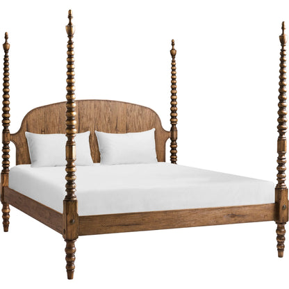 Tamarisk Poster Bed by Jonathan Charles in medium spain walnut. Made from main acacia in a unique style.