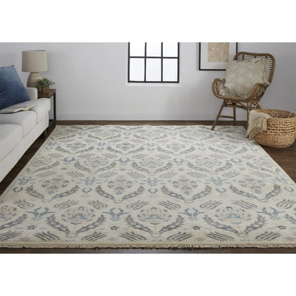 Beall Traditional Oriental Rug - 6711F by Feizy in ivory, gray, blue. Made from wool in a unique style.