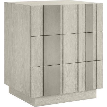 Tempo 24" Nightstand by Bernhardt in beige. Made from wood, metal in a unique style.