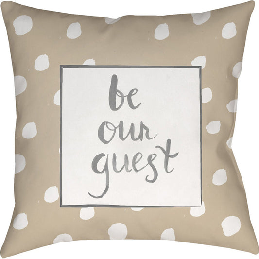 Be Our Guest Pillow - 22054 by Livabliss. Made from front: 100% polyester, back: 100% polyester in a modern style.
