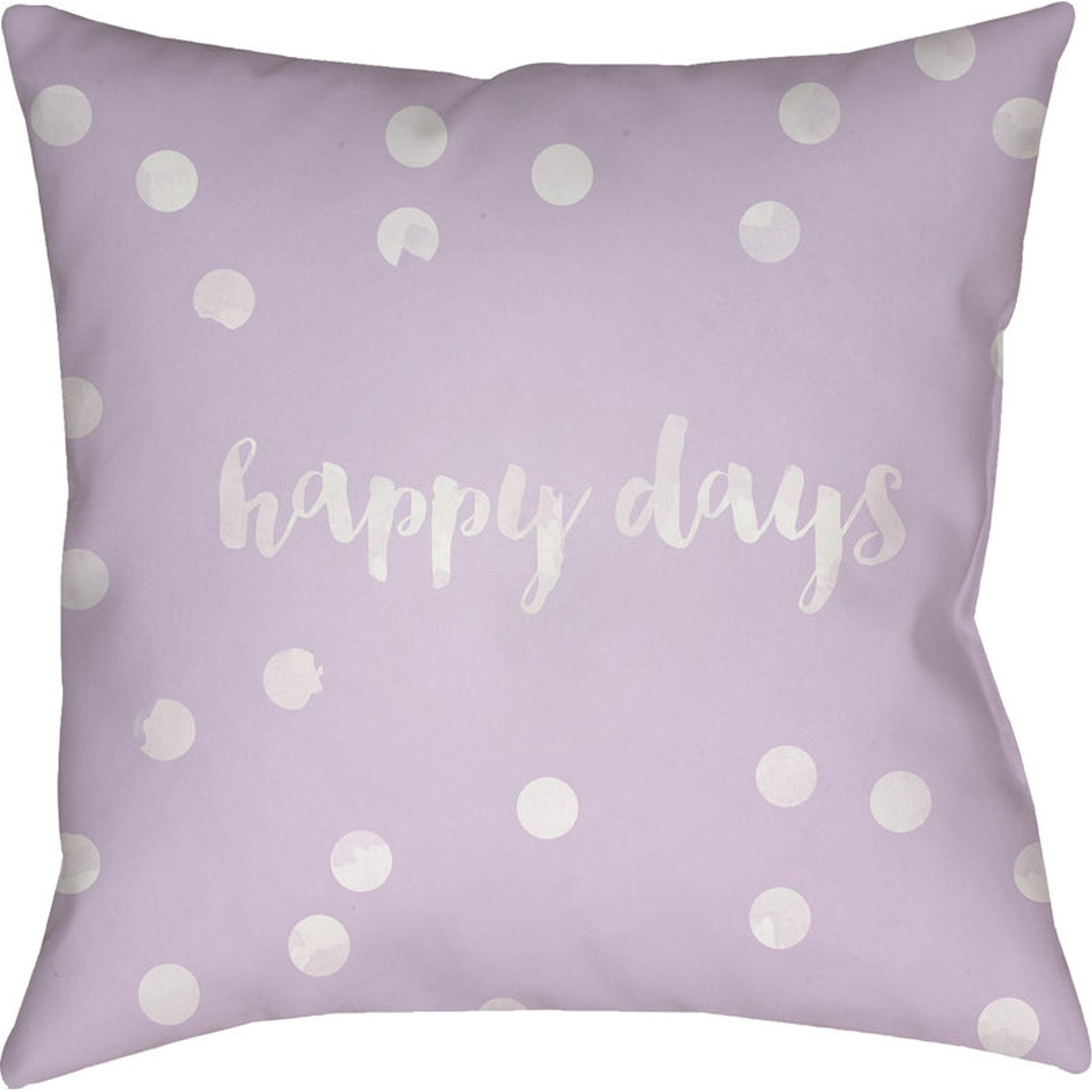 Happy Days Indoor/Outdoor Pillow by Livabliss in purple, white. Made from front: 100% polyester, back: 100% polyester in a modern style.