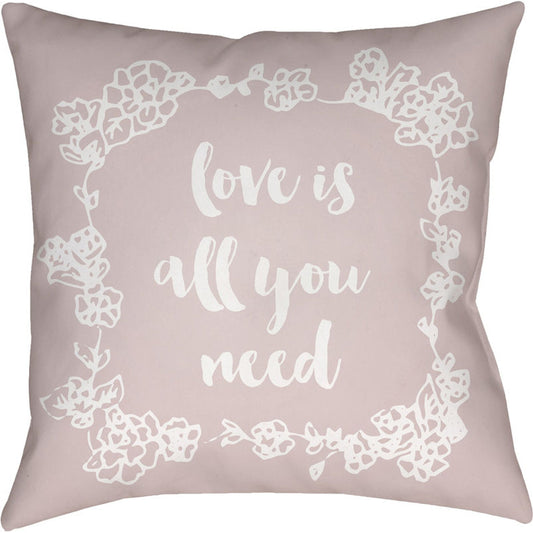 Love All You Need Pillow - 19259 by Livabliss. Made from front: 100% polyester, back: 100% polyester in a modern style.