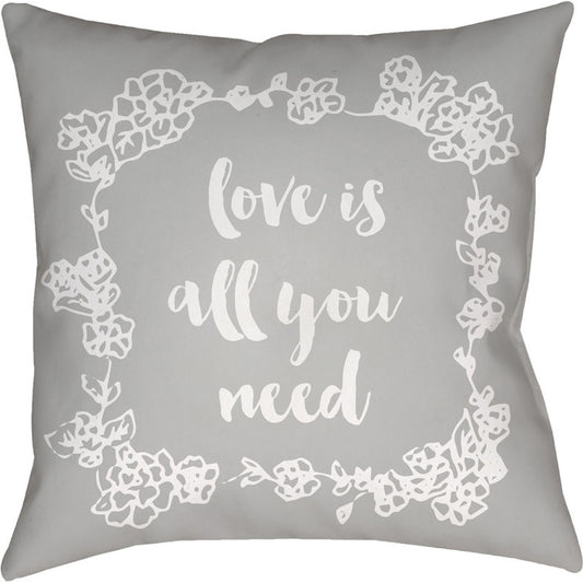 Love All You Need Pillow - 19259 by Livabliss. Made from front: 100% polyester, back: 100% polyester in a modern style.