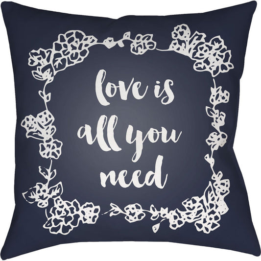 Love All You Need Pillow - 19259 by Livabliss. Made from front: 100% polyester, back: 100% polyester in a modern style.