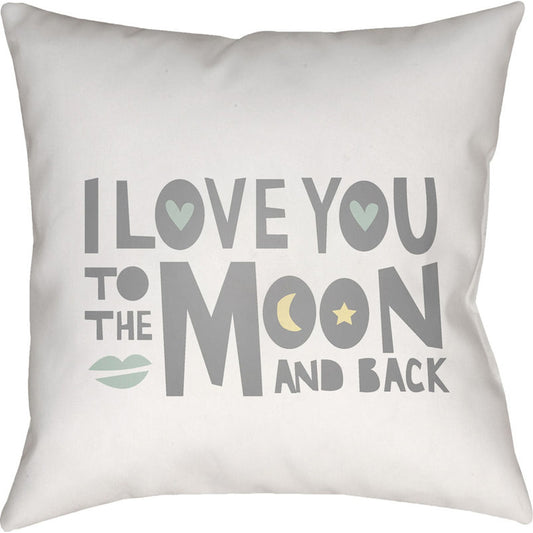 Love to Moon Pillow - 20354 by Livabliss. Made from front: 100% polyester, back: 100% polyester in a modern style.