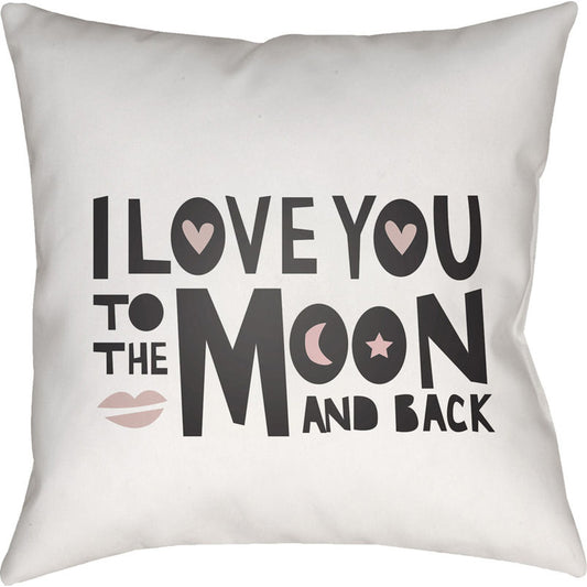 Love to Moon Pillow - 20354 by Livabliss. Made from front: 100% polyester, back: 100% polyester in a modern style.