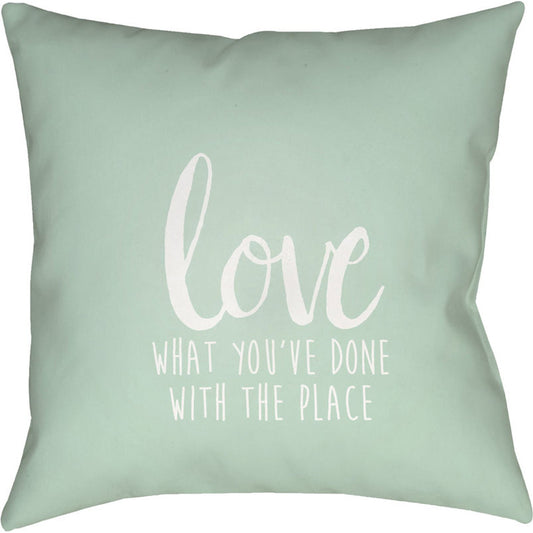 Love the Place Pillow - 6136 by Livabliss. Made from front: 100% polyester, back: 100% polyester in a modern style.