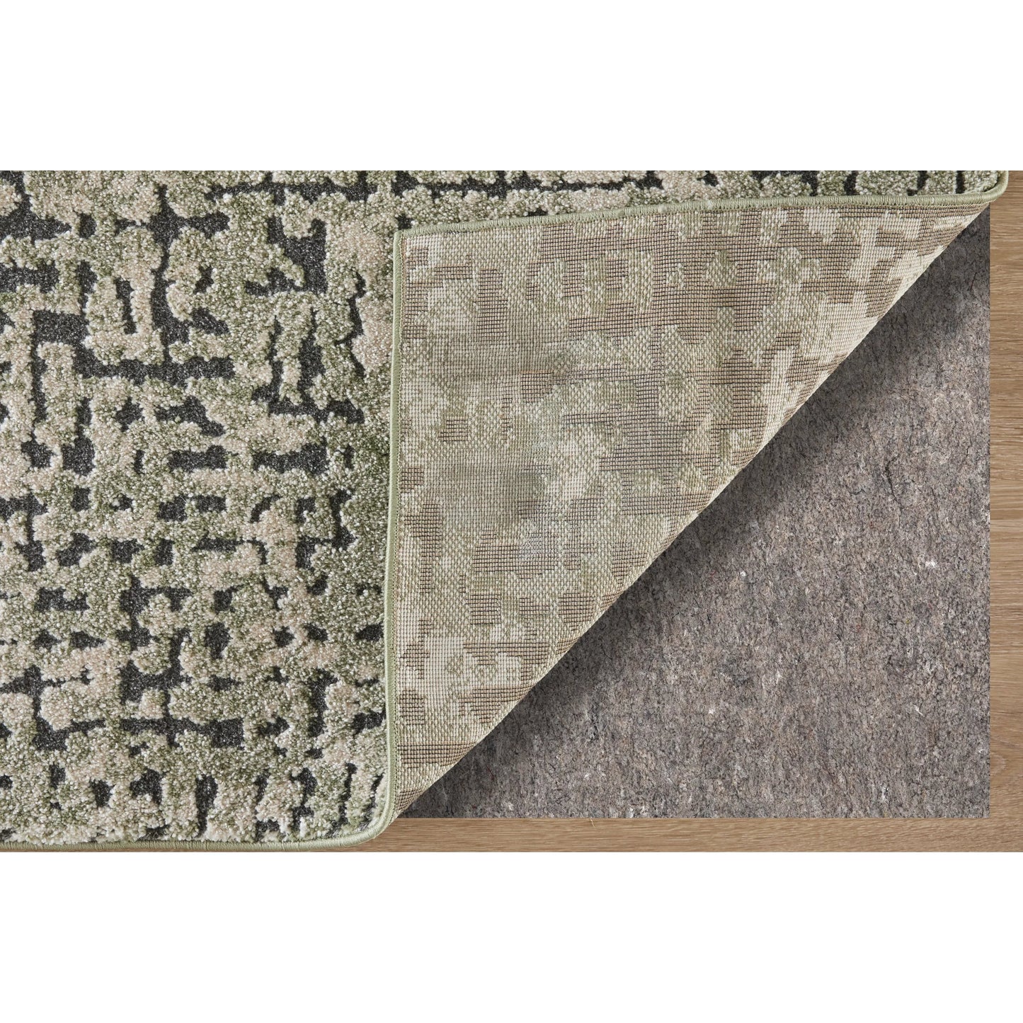 002 SI-2635517,SI-2635518,SI-2635519,SI-2635520,SI-2635521 | Closeup | Gilmore GIL39UNF Rug by Feizy in green, ivory, black. Made from polypropylene in a unique style.