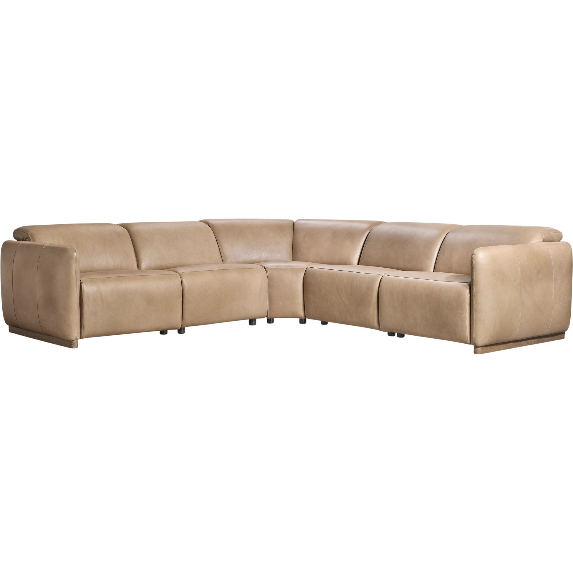 Alta 5-PIECE Leather Power Motion Sectional by Bernhardt in beige, tan. Made from leather in a unique style.