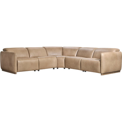 Alta 5-PIECE Leather Power Motion Sectional by Bernhardt in beige, tan. Made from leather in a unique style.