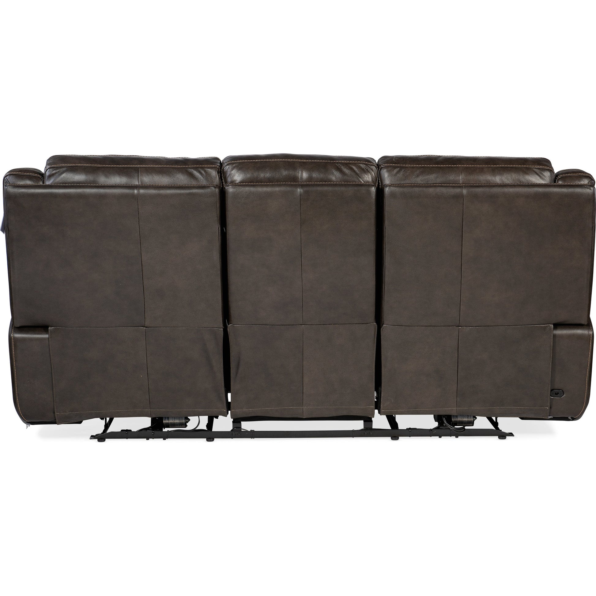 Montel Lay Flat Power Sofa by Hooker Furniture in cosmos cobalt. Made from leather in a traditional style.
