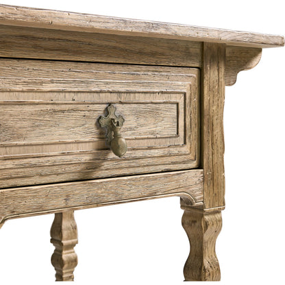 Sagehill Spindle-Leg Console by Jonathan Charles in timberon grey oak. Made from main oak in a unique style.