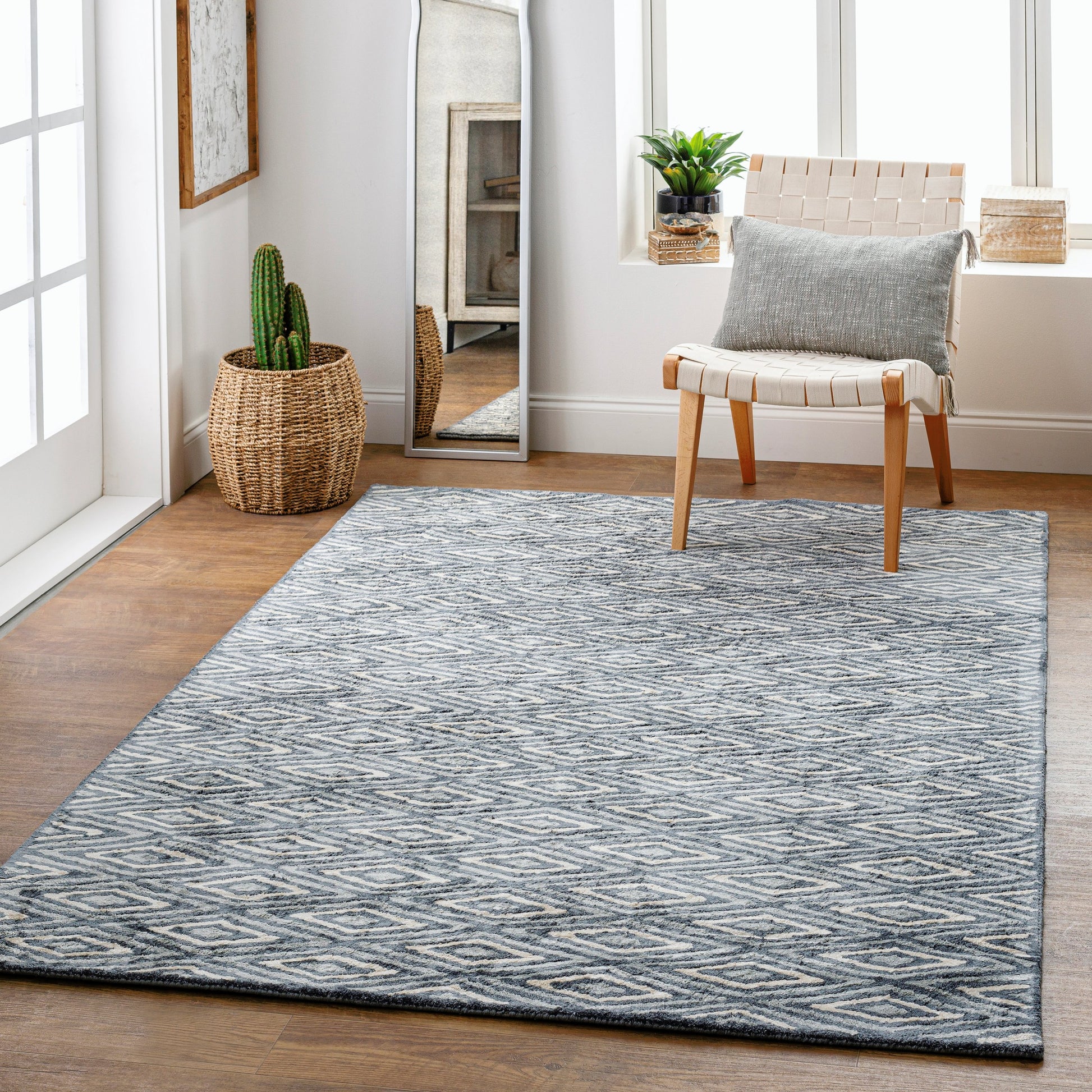 Quartz Rug - 12964 by Surya in navy, pale blue, cream. Made from 100% viscose in a unique style.