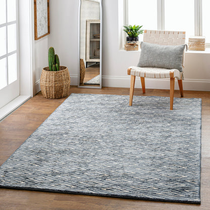 Quartz Rug - 12964 by Surya in navy, pale blue, cream. Made from 100% viscose in a unique style.