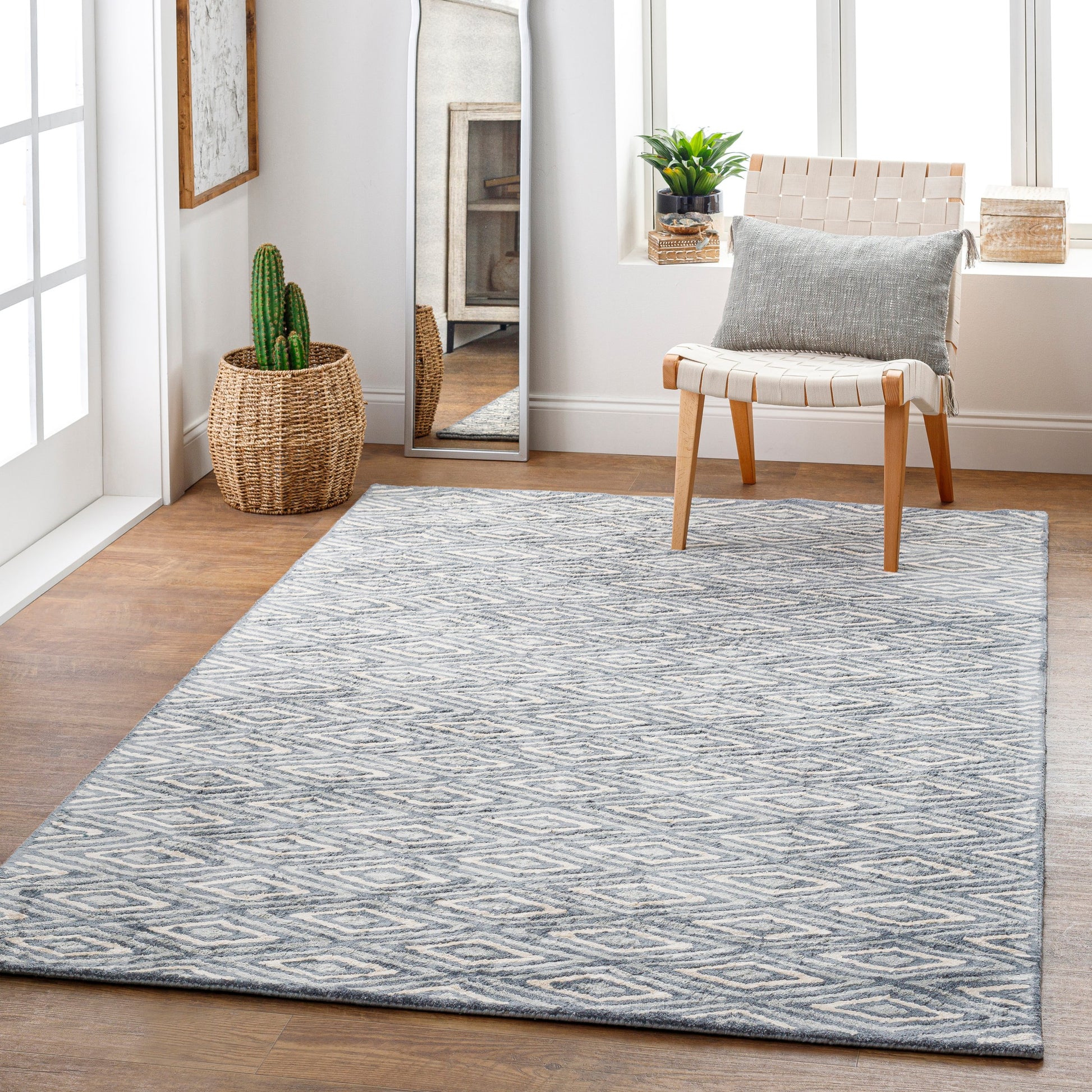 Quartz Rug - 12964 by Surya in navy, pale blue, cream. Made from 100% viscose in a unique style.