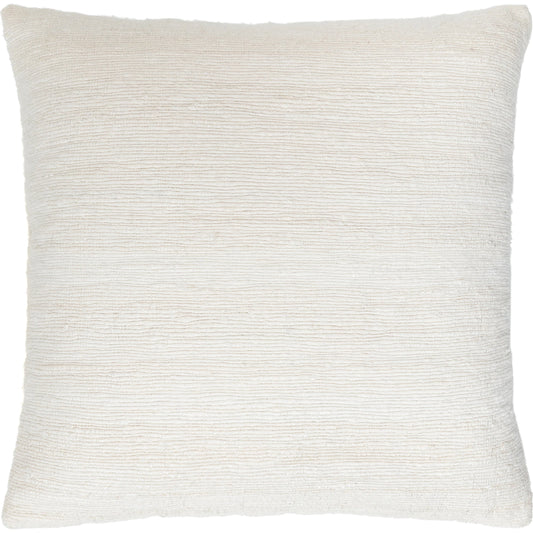 Quinby Pillow - 481546 by Surya in ivory, cream, off-white. Made from front: 65% viscose, 35% linen, back: 100% cotton in a modern style.