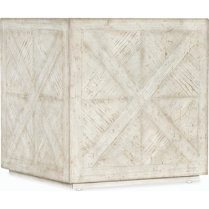 Commerce & Market Block Buster End Table by Hooker Furniture in whites, creams, beiges and white finish. Made from pine veneers in a modern style.