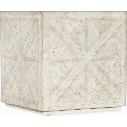 Commerce & Market Block Buster End Table by Hooker Furniture in whites, creams, beiges and white finish. Made from pine veneers in a modern style.