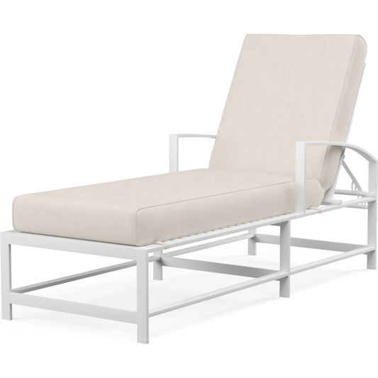 Bristol Outdoor Chaise in Canvas Flax w/ Self Welt by Sunset West. Made from aluminum in a modern style.