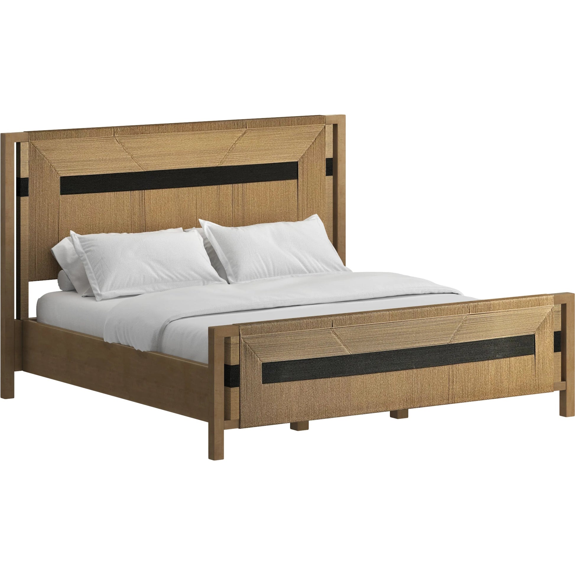 Loft Woven Panel Bed by A.R.T. Furniture in brown and natural woven. Made from poplar, rubberwood, jute in a transitional style.