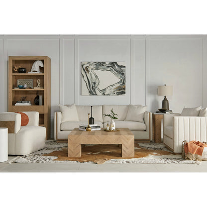 Garrison Square End Table by A.R.T. Furniture in washed oak. Made from parawood solids with ash embossing, white oak veneers in a cottage & farmhouse style.