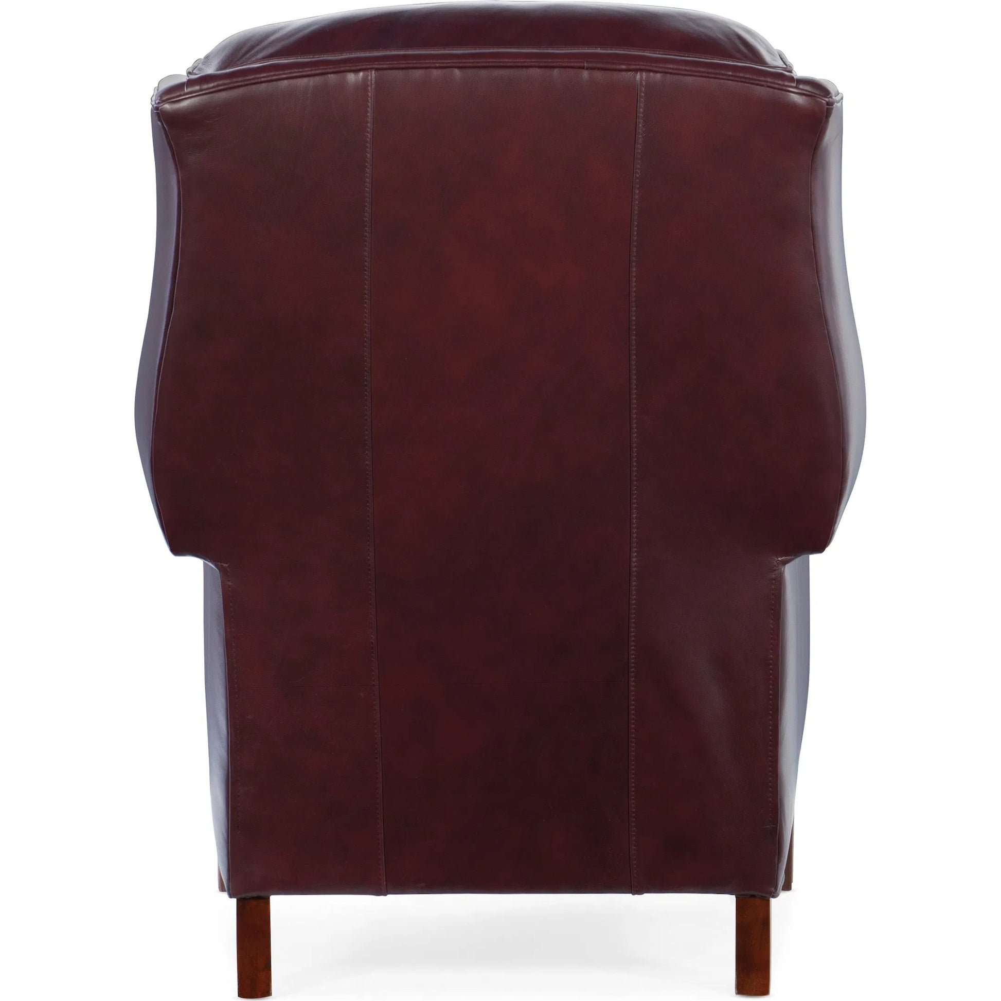Chippendale Reclining Wing Chair by Bradington-Young by Hooker Furniture in mahogany finish, french natural nails. Made from 100% leather in a unique style.