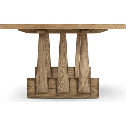 124" Echo Canyon Rectangular Dining Table by Jonathan Charles in faded oak. Made from oak veneer in a transitional style.