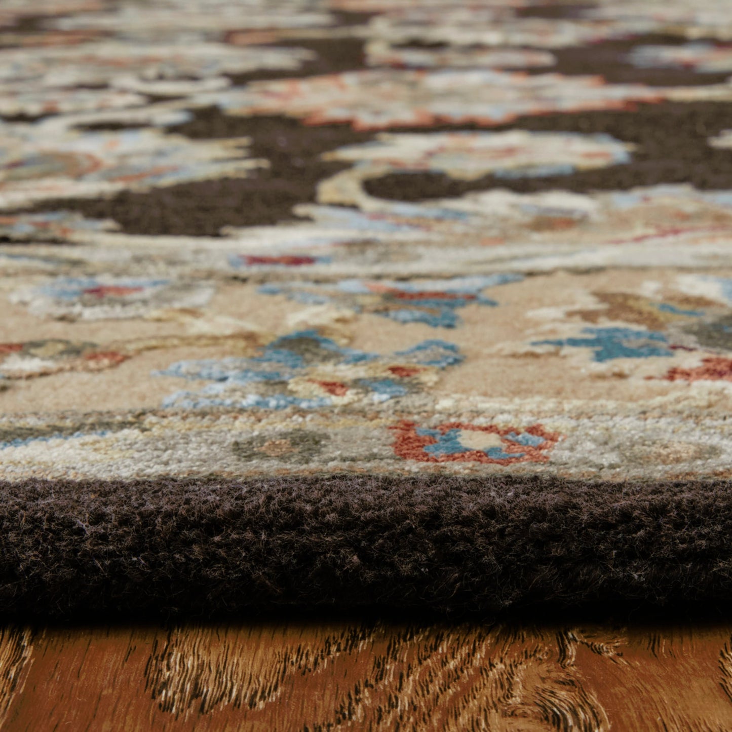 007 SI-2130015,SI-2130016 | Closeup | Prescott Traditional & Botanical Rug - 8938F by Feizy in brown, tan, orange. Made from viscose, wool in a unique style.