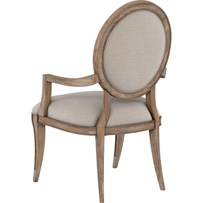 Architrave Oval Arm Chair (Set of 2) by A.R.T. Furniture in almond. Made from parawood solids, foam, fabric in a modern style.