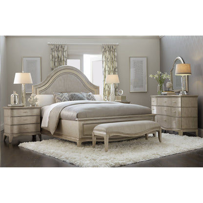 Starlite Bed Bench by A.R.T. Furniture in silver and peri. Made from parawood solids, primavera veneer in a transitional style.