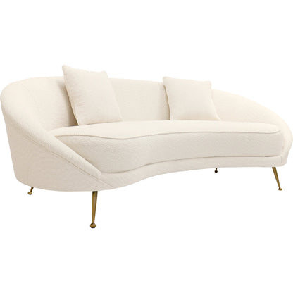 Vicenza Curved Sofa by Pasargad Home in ivory. Made from polyester fabric in a modern style.