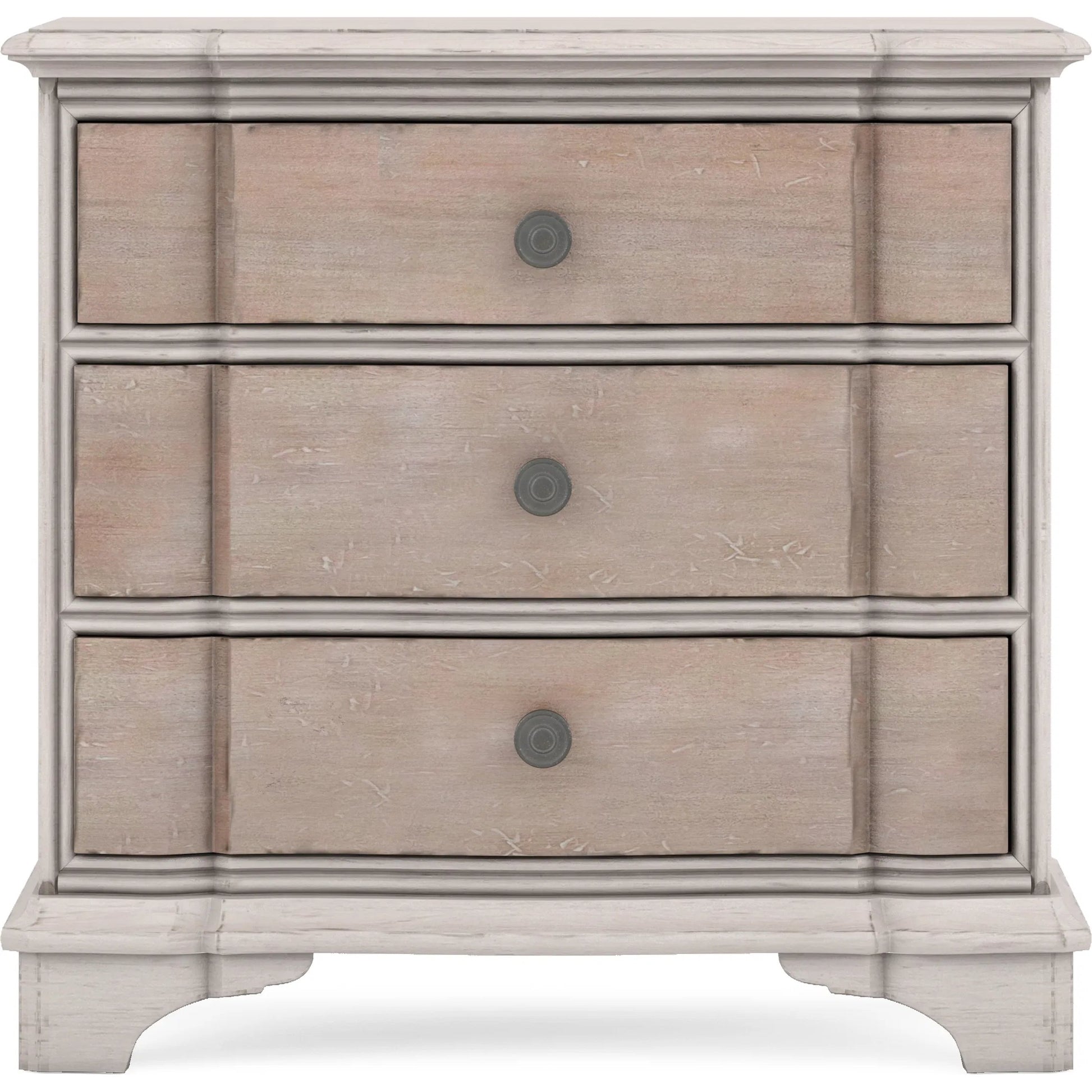 Alcove Nightstand by A.R.T. Furniture in belgian ivory, washed maple. Made from acacia solids, maple veneers, metal in a traditional style.