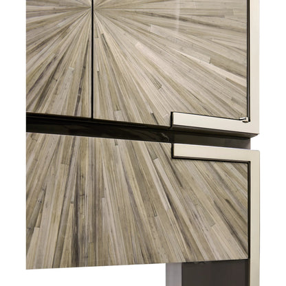 Terra Bar Cabinet by Jonathan Charles in natural straw. Made from main straw in a unique style.