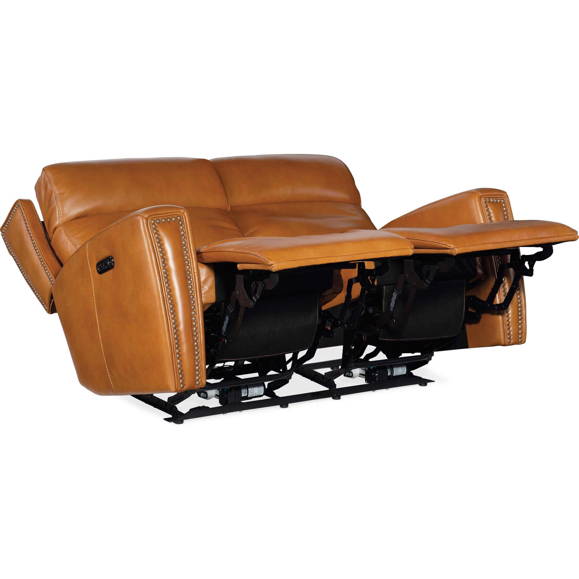 Ruthe Zero Gravity Power Recline Loveseat by Hooker Furniture. Made from leather in a traditional style.