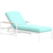 Sabbia Outdoor Chaise by Sunset West in white. Made from olefin rope in a coastal style.