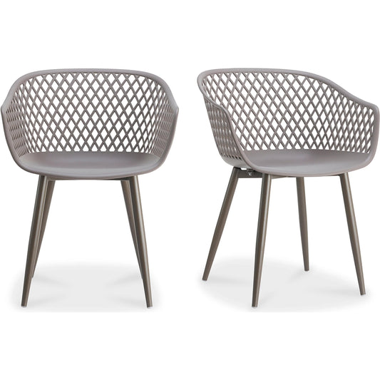 Piazza Outdoor Chair (Set of 2) by Moe's Home Collection. Made from polypropylene seat, powder-coated metal legs in a modern style.