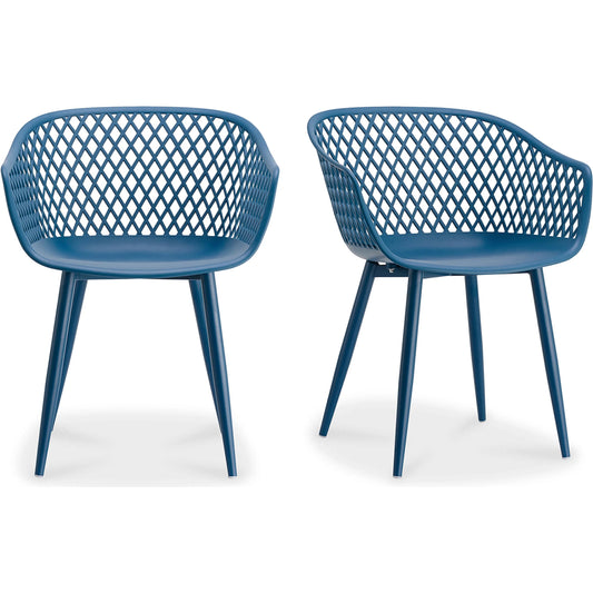 Piazza Outdoor Chair (Set of 2) by Moe's Home Collection. Made from polypropylene seat, powder-coated metal legs in a modern style.
