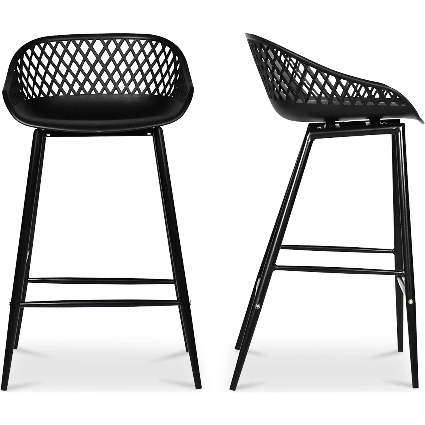 012 SI-1771796 | Primary Silo | Piazza Outdoor Counter Stool (Set of 2) by Moe's Home Collection. Made from polypropylene seat, steel legs in a coastal style.