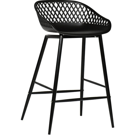 Piazza Outdoor Counter Stool by Moe's Home Collection. Made from polypropylene seat, steel legs in a coastal style.