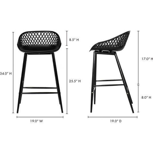 Piazza Outdoor Counter Stool by Moe's Home Collection. Made from polypropylene seat, steel legs in a coastal style.