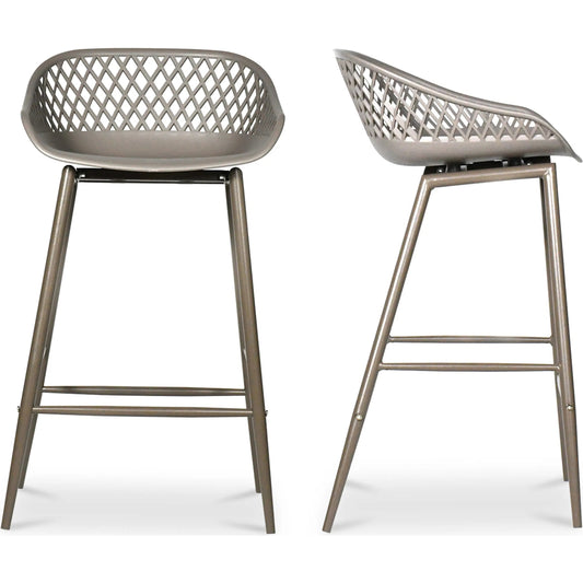 Piazza Outdoor Counter Stool by Moe's Home Collection. Made from polypropylene seat, steel legs in a coastal style.