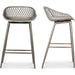 Piazza Outdoor Counter Stool (Set of 2) by Moe's Home Collection. Made from polypropylene seat, steel legs in a coastal style.