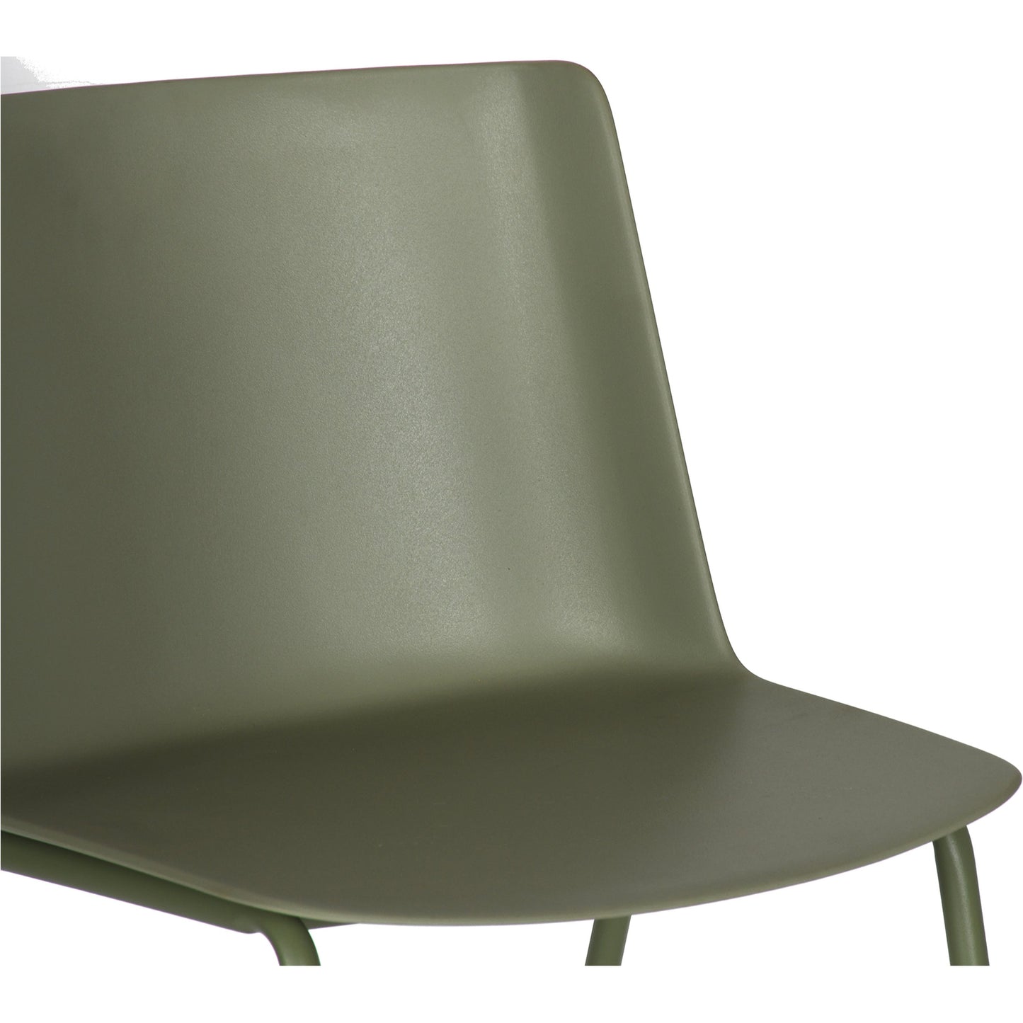 019 SI-1985447 | Closeup | Silla Outdoor Dining Chair (Set of 2) by Moe's Home Collection in sage. Made from polypropylene seat, powder-coated steel legs in a modern style.